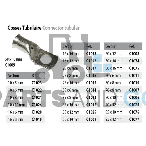 Cosse tubulaire ct 50-10